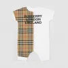 博百利/Burberry 儿童 Vintage 格纹裁片有机棉连身衣  80320011