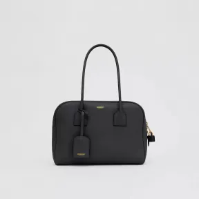 博百利/Burberry Cube – 中号皮革半立方包 (黑色) - 女士 80350551