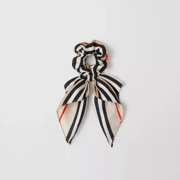 博百利/Burberry 标志性条纹丝质斜纹发带 (典藏米色) - 儿童 80383951