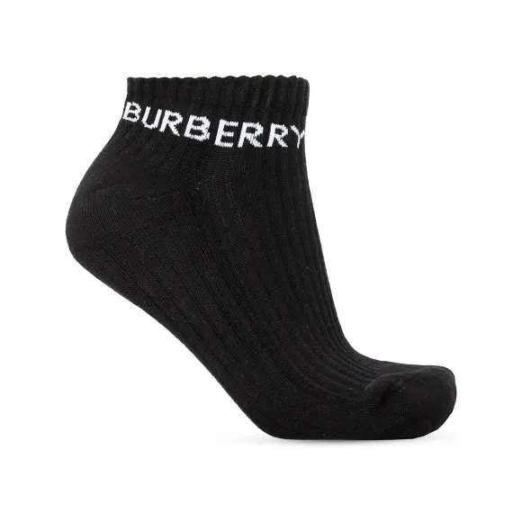 博百利/Burberry 黑色 77% 棉质|21% 聚酰胺e|2% 氨纶e 女士 短袜 80393361