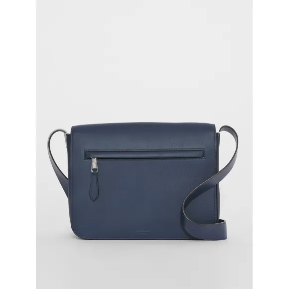 博百利/Burberry 小号粒面皮革信使包 (灰蓝色) - 男士 80437001