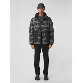 博百利/Burberry 格纹羽绒羊毛外套 (炭灰色) - 男士 80454991