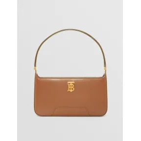 博百利/Burberry 皮革 TB 肩背包 (暖棕褐色) - 女士 80462511