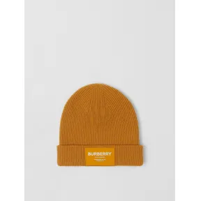 博百利/Burberry Horseferry 嵌花羊毛混纺针织帽 (暖金棕色) - 儿童 80476121