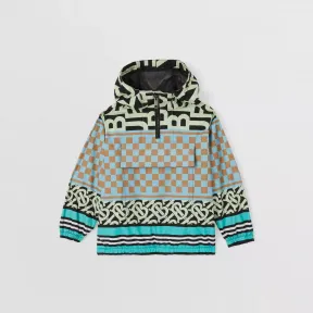 博百利/Burberry 蒙太奇印花尼龙连帽外套 (翡翠蓝) 80479421