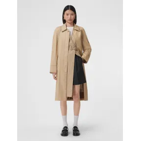 博百利/Burberry 棉质嘎巴甸束带轻便大衣 (柔黄褐色) - 女士 80487611