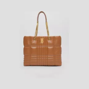 博百利/Burberry Lola - 中号绗缝羔羊皮萝纳购物袋 (枫棕色) - 女士 80490601