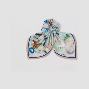 博百利/Burberry 花卉印花丝质斜纹发带 (浅奶油色) - 儿童 80497861