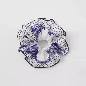 博百利/Burberry 陶瓷印花丝质束发带 (浅靛蓝) - 女士 80497951