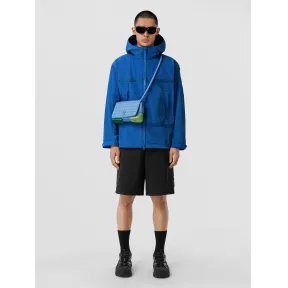 博百利/Burberry 徽标贴花轻盈连帽外套 (暖钴蓝) - 男士 80510111