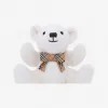 博百利/Burberry Thomas 泰迪熊格纹蝴蝶结丝毛混纺摇铃 (象牙色) 80519861