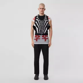 博百利/Burberry 斑马印花橡胶围兜 (黑色) - 男士 80519941