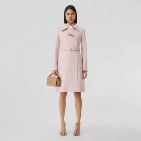 博百利/Burberry 专属标识装饰羊绒束带大衣 (胭脂米色) - 女士 80522861