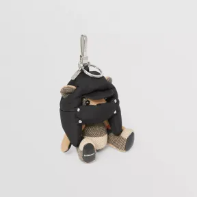 博百利/Burberry 加垫帽饰 Thomas 泰迪熊吊饰 (黑色) - 女士 80524961