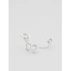 博百利/Burberry 镀钯金三环链饰戒指 (钯金色) - 女士 80532501