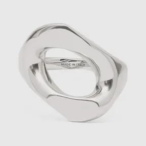 博百利/Burberry 镀钯金链饰戒指 (钯金色) - 女士 80532521