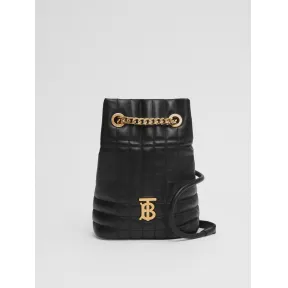 博百利/Burberry Lola - 迷你绗缝羔羊皮萝纳背包 (黑色) - 女士 80538151