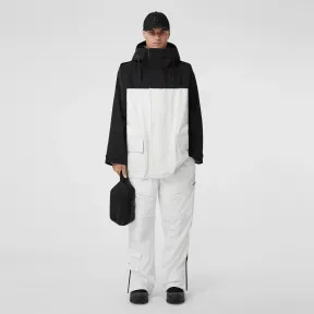 博百利/Burberry 徽标印花双色宽松连帽外套 (白色) 80607911