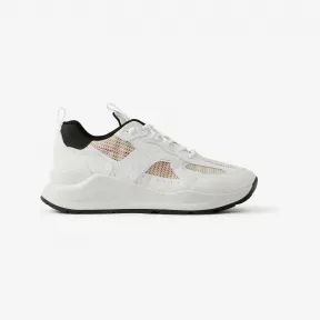 博百利/Burberry Vintage 格纹、网眼拼麂皮运动鞋 (典藏米色 / 白色) 80618801