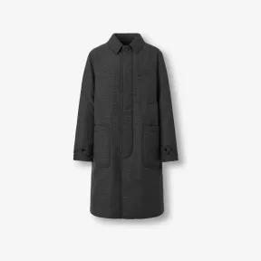 博百利/Burberry 微型格纹羊毛轻便大衣 (炭灰色) 80637721