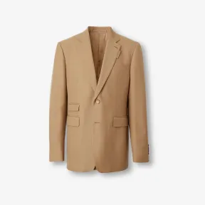 博百利/Burberry 经典剪裁羊毛马海毛混纺量裁外套 (驼色) 80637891