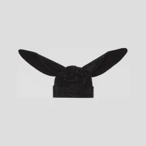 博百利/Burberry 兔子造型人造水晶羊毛针织帽 (黑色) 80638751