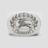 博百利/Burberry 马术骑士镌纹镀钯金图章戒指 (复古精钢) 80642701
