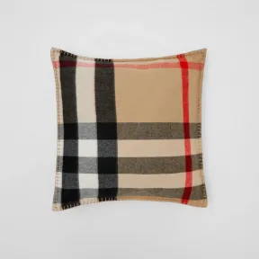 博百利/Burberry 大号格纹羊绒靠枕套 (典藏米色) 80650781