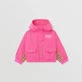 博百利/Burberry Vintage 格纹裁片棉质混纺连帽外套 (泡泡糖粉红) 80657001