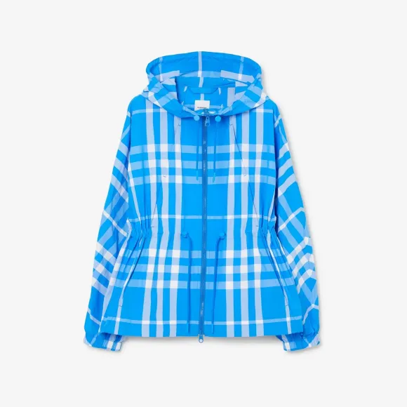 博百利/Burberry 格纹尼龙连帽外套 (活力蓝) 80661271