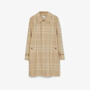博百利/Burberry 格纹棉质嘎巴甸轻便大衣 (柔黄褐色) 80686601