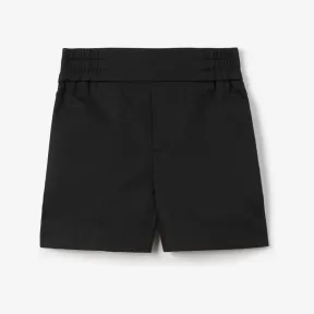 博百利/Burberry 格纹裁片棉质短裤 (黑色) - 儿童 80692121