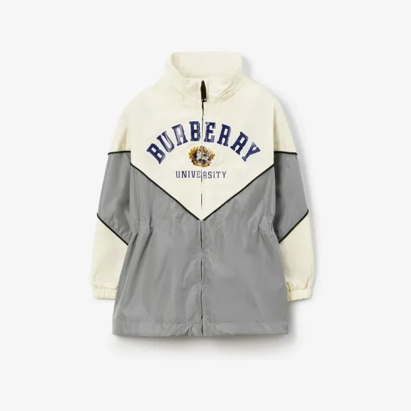 博百利/Burberry 学院风图案尼龙外套 (冷炭灰色) 80694611