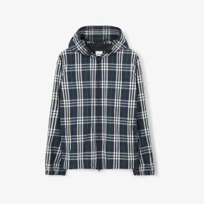 博百利/Burberry 格纹连帽外套 (白色 / 深蓝色) - 男士 80708711