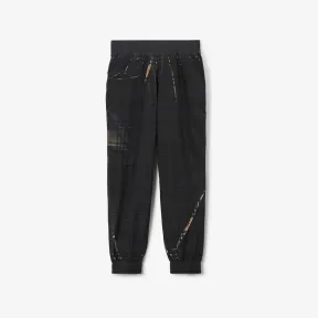 博百利/Burberry 切片格纹慢跑裤 (典藏米色) - 男士 80709811