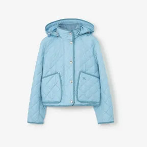 博百利/Burberry 菱形绗缝尼龙短款外套 (冷牛仔蓝) - 女士 80727991