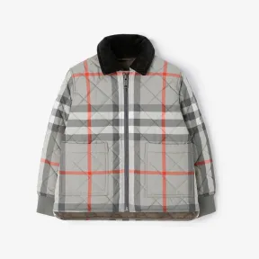 博百利/Burberry 格纹菱形绗缝外套 (冷炭灰色) 80728341