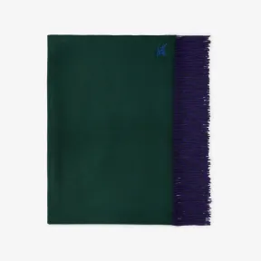 博百利/Burberry 马术骑士徽标羊绒毯 (藤蔓绿 / 皇室紫) 80791471