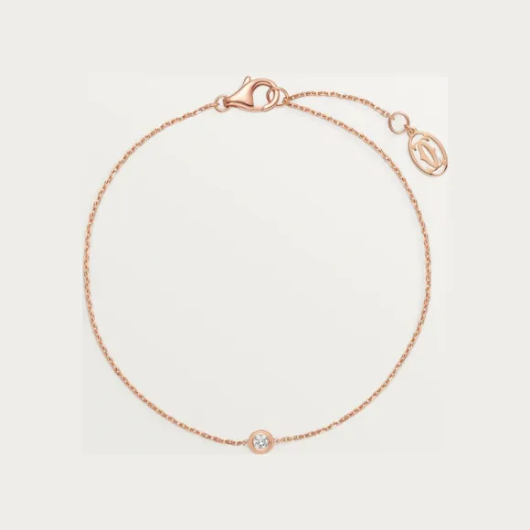 卡地亚/Cartier B6063017 - Cartier d'Amour手链 镶嵌圆形明亮式切割钻石 中号款 18K玫瑰金 - 玫瑰金 钻石