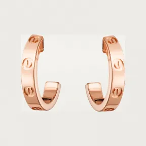 卡地亚/Cartier B8029000 - LOVE圈形耳环 小号款 18K玫瑰金 - 玫瑰金