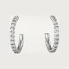 卡地亚/Cartier B8301226 - Etincelle de Cartier圈形耳环 小号款 铺镶钻石 18K白金 - 白金 钻石