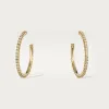 卡地亚/Cartier B8301247 - Etincelle de Cartier圈形耳环 中号款 铺镶钻石 18K黄金 - 黄金 钻石