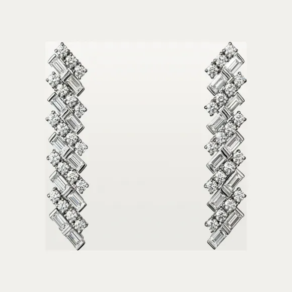 卡地亚/Cartier H8000215 - Reflection de Cartier耳环 镶嵌钻石 18K白金 - 白金 钻石