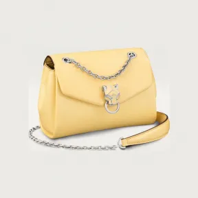 卡地亚/Cartier L1002362 迷你链条手袋 Panthère de Cartier猎豹系列 黄色 小牛皮 浅黄色小牛皮 镀钯饰面 