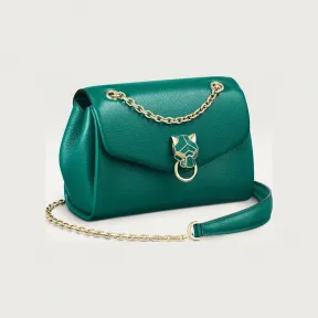 卡地亚/Cartier L1002454 Panthère de Cartier卡地亚猎豹系列迷你链条手袋 绿色 小牛皮 亮绿色小牛皮 镀金饰面