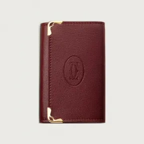 卡地亚/Cartier L3001358 - Must de Cartier钥匙圈（可挂6把钥匙） 酒红色 小牛皮 - 酒红色小牛皮 金色饰面