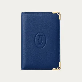 卡地亚/Cartier L3002382 - 4信用卡皮夹 Must de Cartier系列 深蓝色 小牛皮 - 深蓝色小牛皮 镀金饰面