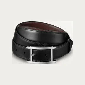 卡地亚/Cartier L5000599 - Tank de Cartier系列皮带 黑色和棕色 牛皮 - 黑色牛皮 镀钯装饰搭扣