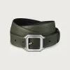 卡地亚/Cartier L5000625 Santos de Cartier皮带 绿色 小牛皮 卡其色和黑色牛皮 镀钯饰面皮带扣 