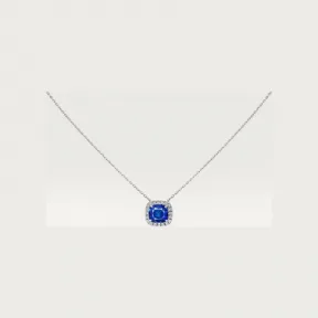 卡地亚/Cartier N7424331 - Cartier Destinée吊坠项链 镶嵌枕形切割蓝宝石 铺镶钻石  18K白金 - 白金 蓝宝石 钻石